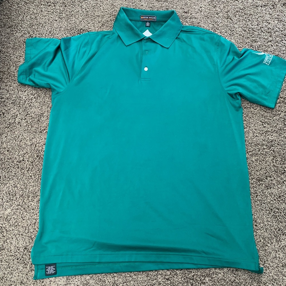 Peter Millar XL Green Mens POLO SHIRT Summer Comfort Golf Casual Phoenix CC